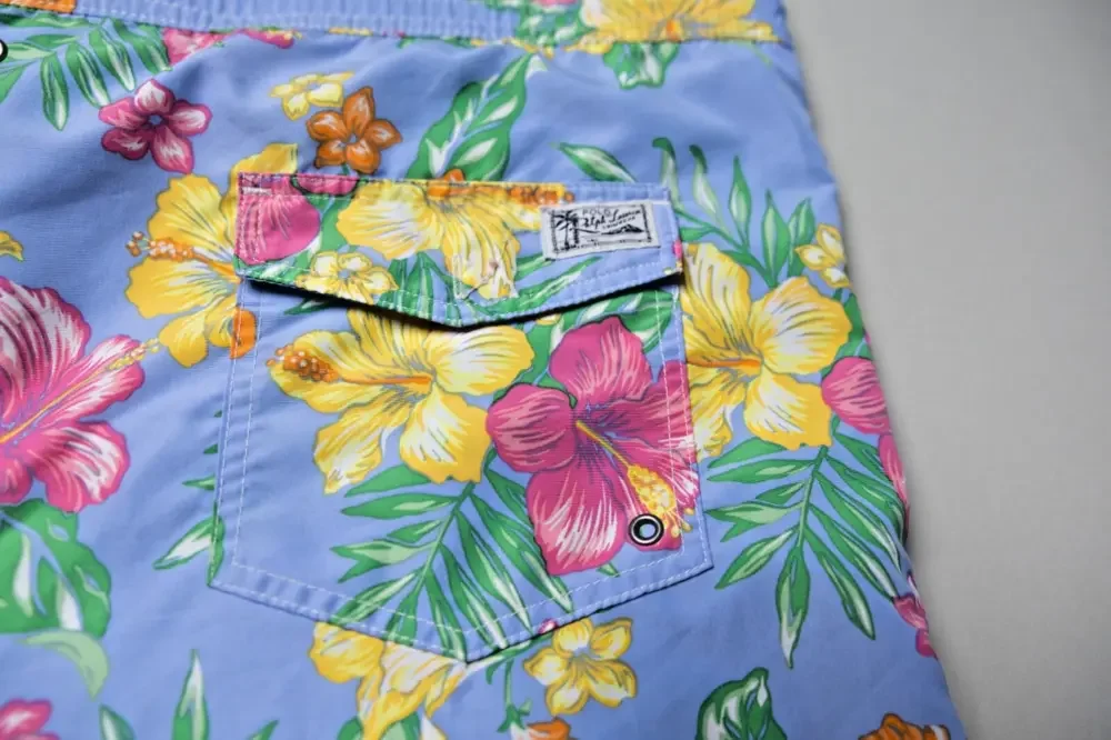 Polo Ralph Lauren Men Swim Shorts Trunks 3XB Blue Floral Hawaiian Tropical 50
